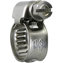 YDS All 300 Grade Stainless Steel W4 German Type Hose Clamp, Worm Gear, 8-12 mm 5/16" to 1/2" Diameter Range, 9 mm Bandwidth Pack of 10