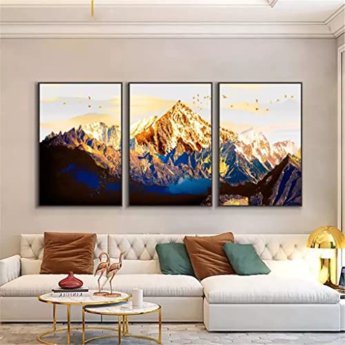 Poster montagne enneigée dorée pour illuminer un mur blanc vide - 5
