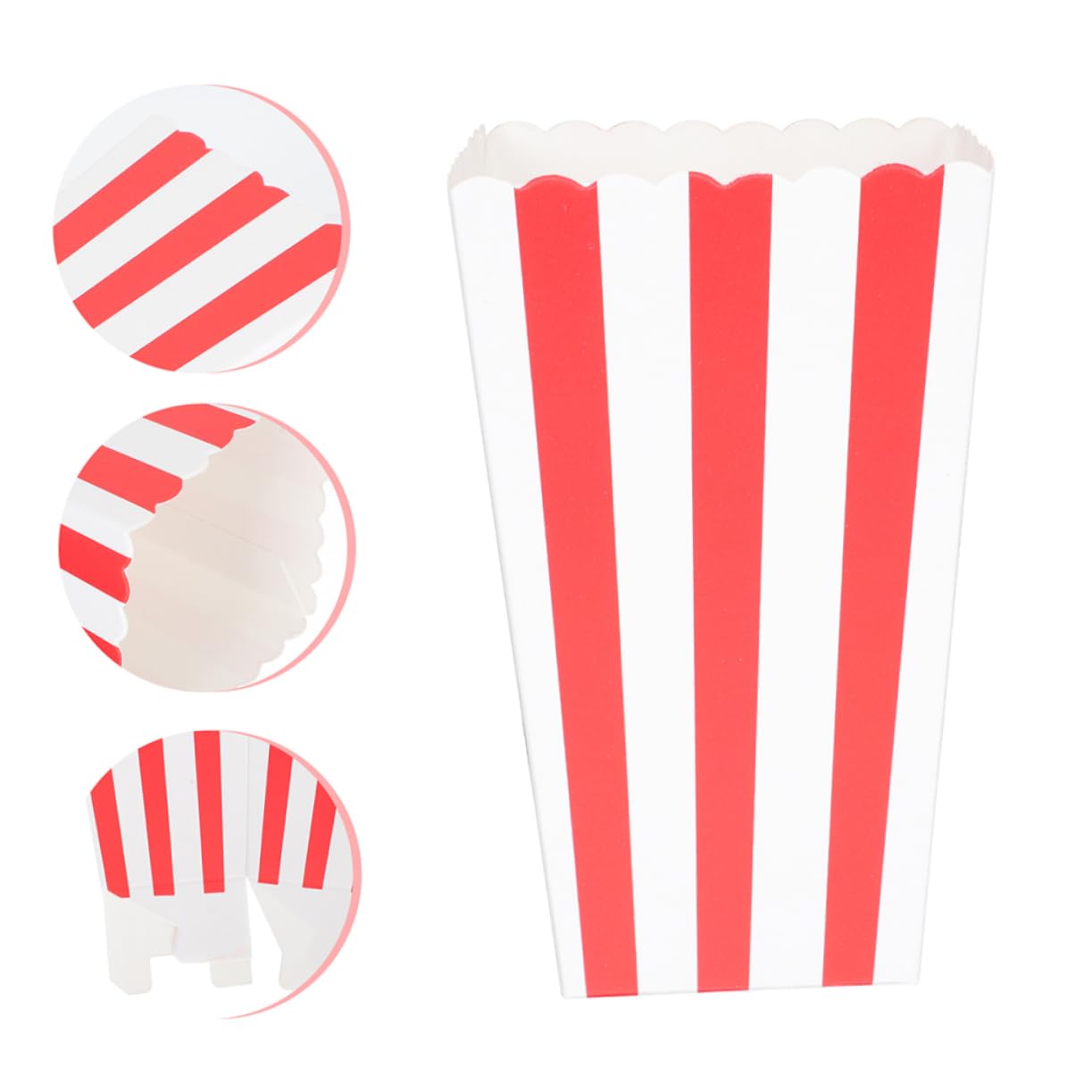 SKISUNO 50stücke Popcorn Becher Aus Papier Gestreifte Snackboxen Für Partys Kino Und Veranstaltungen Tragbare Popcornbehälter Für Süßigkeiten Und Snacks