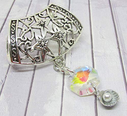 Crystal Scarf Pendant - Seashell Scarf Slide - Gift for Mom - Scarf Jewelry - Valentines Day Gifts for Women3