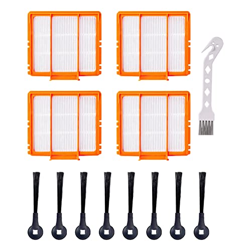 VideoPUP �����pHEPA�t�B���^�[�L�b�g �|���@�t�B���^�[ Shark AI AV2501S AV2501AE RV2502AE RV2520AOUS AV2510AOUS �I�����WHEPA�t�B���^�[4�� �T�C�h�u���V8�� �N���[�j���O�u���V1��