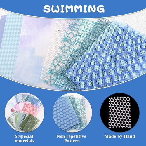 Jeffdad 45Pcs Scrapbook Textured Paper, A5 Size Craft Scrapbooking Paper Mix Mesh Fabric Mulberry Paper for Scrapbooking, Junk Journals, Journaling Supplies, DIY Paper Craft Supp(Type Two) - Image 3