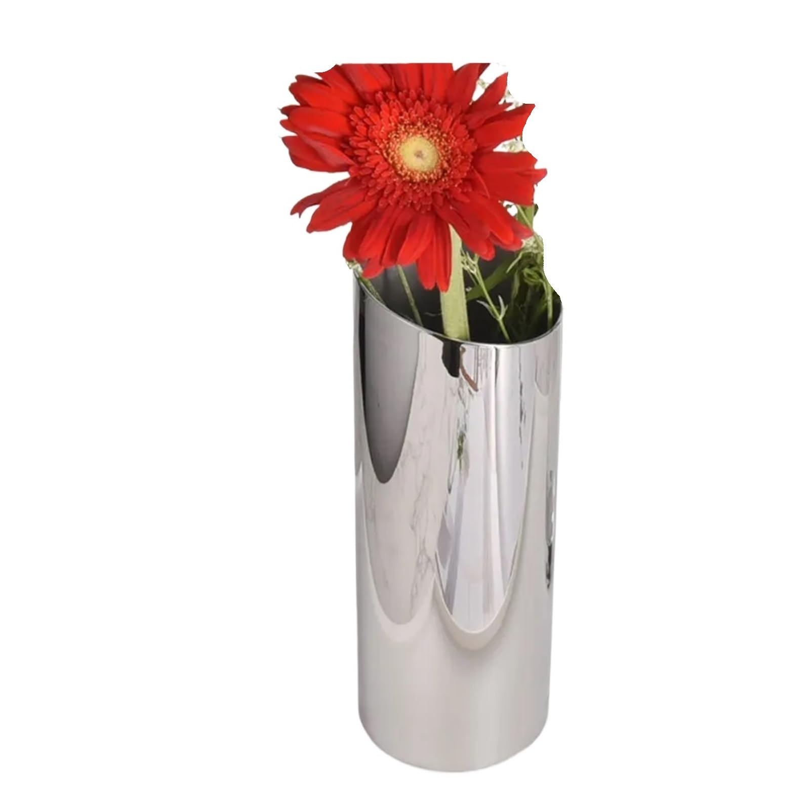 Flower Vase Decorative Centerpiece For Home Or Wedding 304 Stainless Steel, 8.2" Tall Silver for Wedding Table Centrepiece
