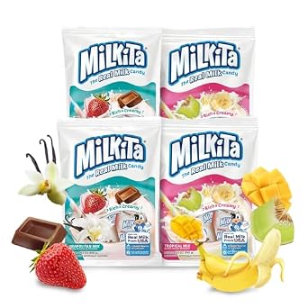 Milkita Milk Candy Bundle Tropical & Neapolitan 4-Pack + Bites 12-Pack