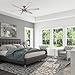 Honeywell Ceiling Fans with Lights, Kaliza LED Indoor Fan w/ 6 Blades, 56 Inch, Gun Metal - Smart Remote-Controlled Fan with Quiet Motor for Home and Bedroom