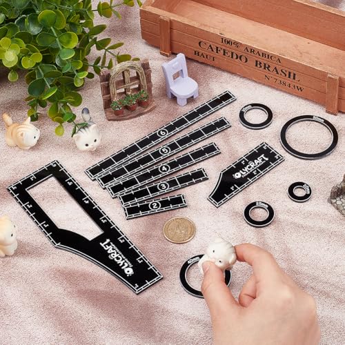OLYCRAFT Objective Point Markers 12pcs Set Acrylic Ruler Objective Makers Set Round Objective Marker Gaming Accessory War Games Measuring Ruler for Tabletop Wargames Templates Set- 12 Sizes - Image 3