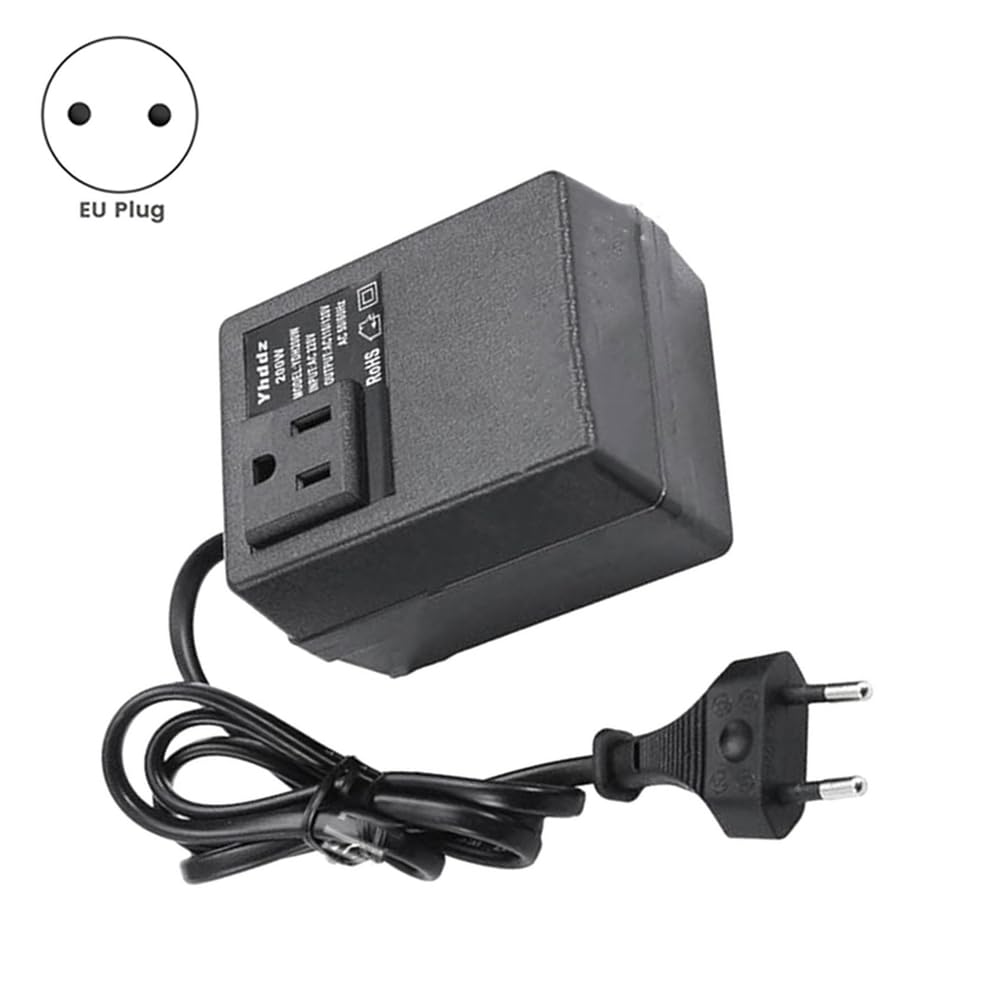 Transformateur de tension - 220 V vers 110 V - 200 W - Adaptateur secteur vers le bas - Convertisseur de courant monophasé - Adaptateur de courant de voyage - Convertisseur de tension UE vers