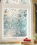 Rainbow Privacy Window Film Stained Glass Tulip Pattern 35.4 X 157.5inches, Shackcom 3D Decorative W