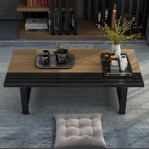 Image of Premium 70-cm Long Japanese Style Low Height Floor Meditation /Coffee /Tea Table for Living Room, Bedroom, Balcony, Small Floor Study /Laptop Table. (Brown-Black)