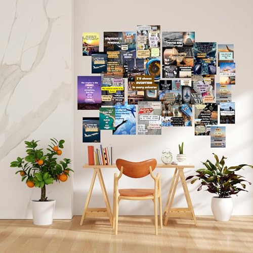 Image of Yellow Town India Aviation Motivational Posters Kit | Set of 21 Wall Posters (4 A4, 8 A5, 9 A6) | Pilot & Aviation Inspired Quotes | Premium 300 GSM Glossy Card Stock | Hostel Friendly, Reusable & Wall Safe Prints with Tape Roll