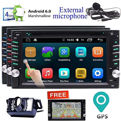 EINCAR 6.2 Pollici Android 6.0 Marshmallow autoradio 2 DIN in precipitare GPS Navigation Radio Receiver 5 Punti Touch Screen Veicolo Lettore Dvd con Bluetooth WiFi mircrophone Esterno + Macchina