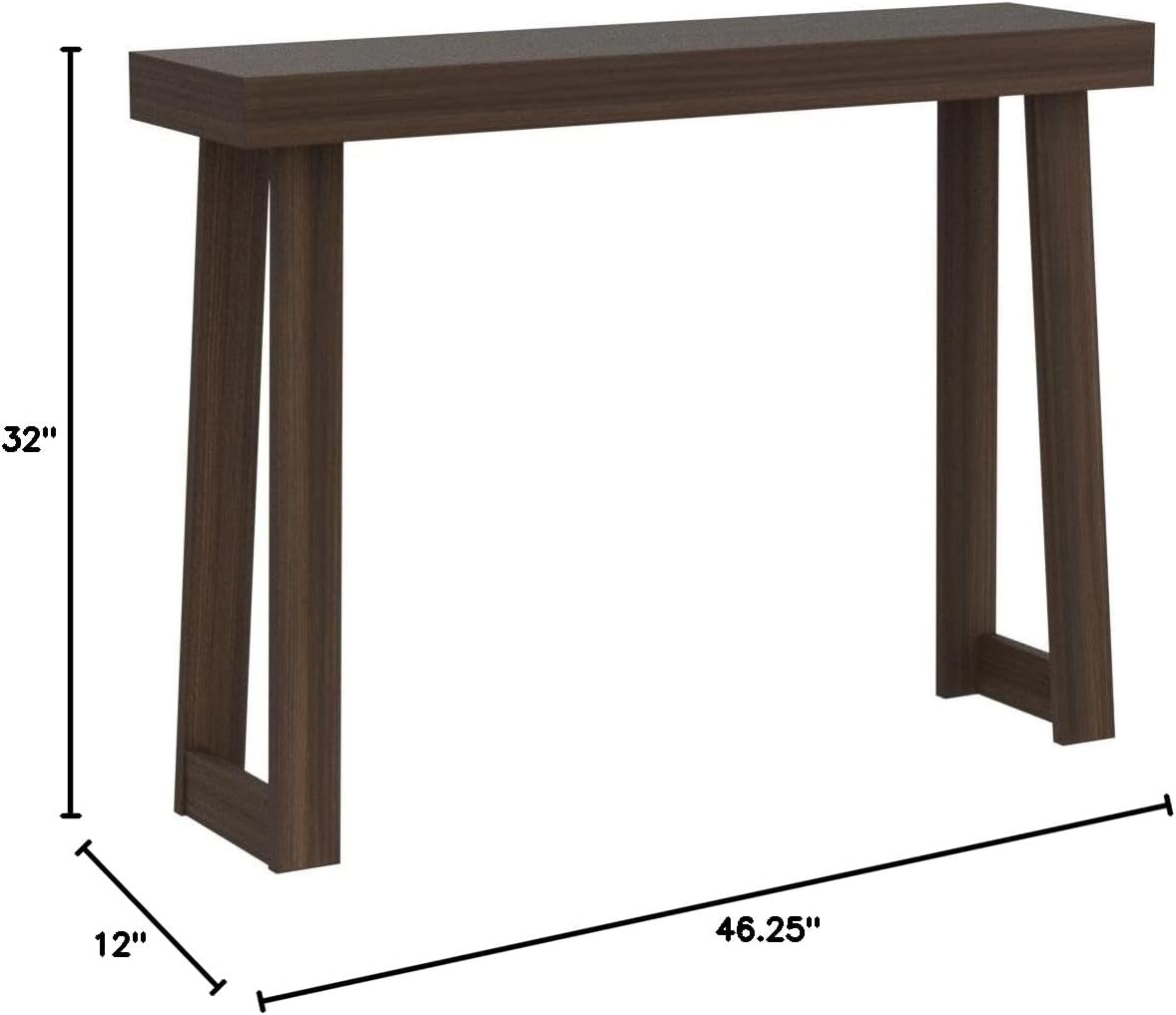 Plank+Beam Solid Wood Console Table, 46.25 Inch, Sofa Table, Narrow Entryway Table for Hallway, Behind The Couch, Living Room, Foyer, Easy Assembly, Walnut 46.25" Console Table Walnut image 2 of 6 B0C15LCJ29