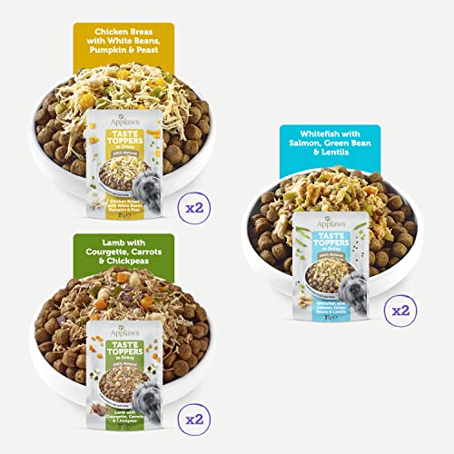 Applaws Premium Natural Nassfutter für Hunde, getreidefreie Auswahl an Huhn und Fisch in Sauce, Futter-Topping für Hunde 6 x 85g Packung