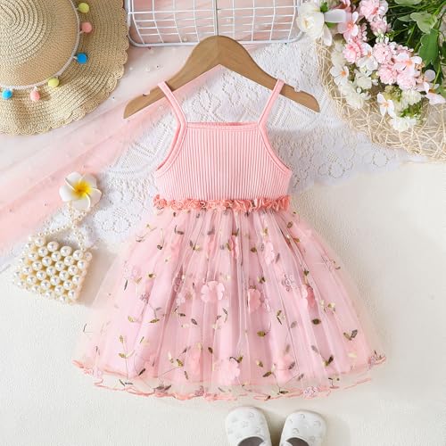 ChuYuKu Toddler Baby Girl Sleeveless Dress Princess Tulle Dresses Summer Outfit for Cake Smash 1st Birthday Gift 6M - 3T2