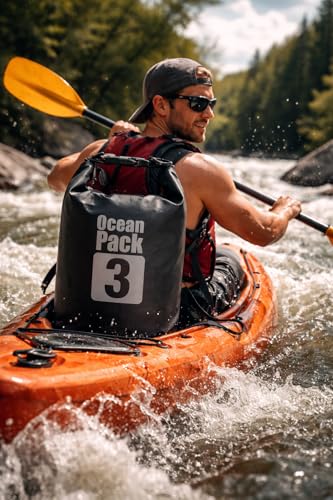 Image of Waterproof Ocean Dry Bag, Roll Top Floating Waterproof Sack for Beach, Swimming, Kayaking, Boating, Fishing, Camping, Hiking & Water Sports (3 Liter)