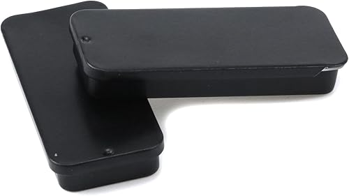 Miniatura 4 de Tighall 8 recipientes de lata de metal con parte superior deslizante, caja de lata rectangular, latas de almacenamiento vacías para bálsamo labial,