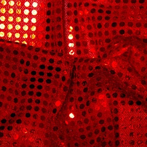 Red Sequin Jersey Shiny Sparkly Material Nylon Fabric Fancy Dress Metallic Per Metre by Accessories Attic Limited