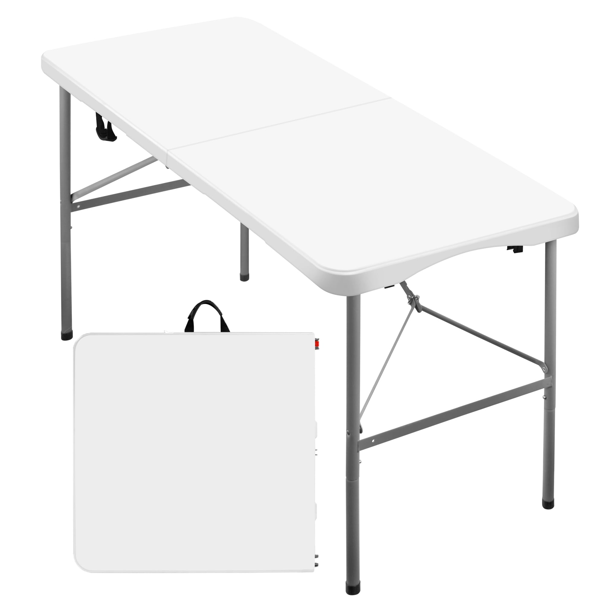 Table portable de 120 cm avec loquets de sécurité et poignée pour un transport facile