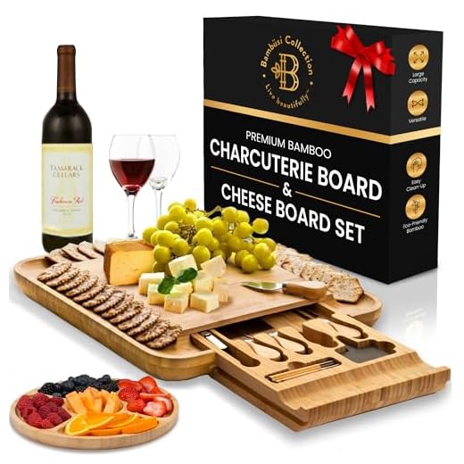 Charcuterie Board Gift Set - Bamboo Cheese Board and Knife Set - Housewarming Gifts for New Home, Wedding Gifts for Couples 2025, Bridal Shower Gifts, Birthday Gifts for Women