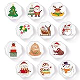 SMARTAKE 12-Pack Christmas Magnets for Fridge, Glass Christmas Refrigerator Magnets, Small Xmas Decorative Magnets, Cute Funny Fridge Magnets for Home Kitchen Office Dishwasher (Snowflake Shape)