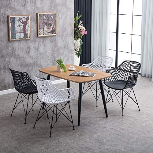 IDIMEX Esszimmerstuhl Alicante im Retro Design, Stühle Küchenstuhl Essstühle Armlehnstuhl, im 4er Set, Kunststoff in schwarz 2 IDIMEX Esszimmerstuhl Alicante im Retro Design, Stühle Küchenstuhl Essstühle Armlehnstuhl, im 4er Set, Kunststoff in schwarz – Bild 3