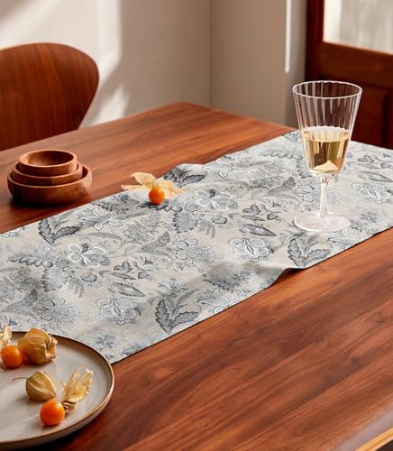Image of Casableu Calvia Grey 6 Seater Table Runner Dust-Proof Table Runner for Dining Tabletop Decoration | Size: 13x72 Inches