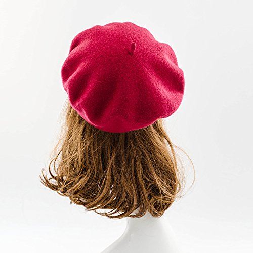 JOOWEN Women's Vintage Plain Beret Hat Girls Wool Warm Beanie Cap4