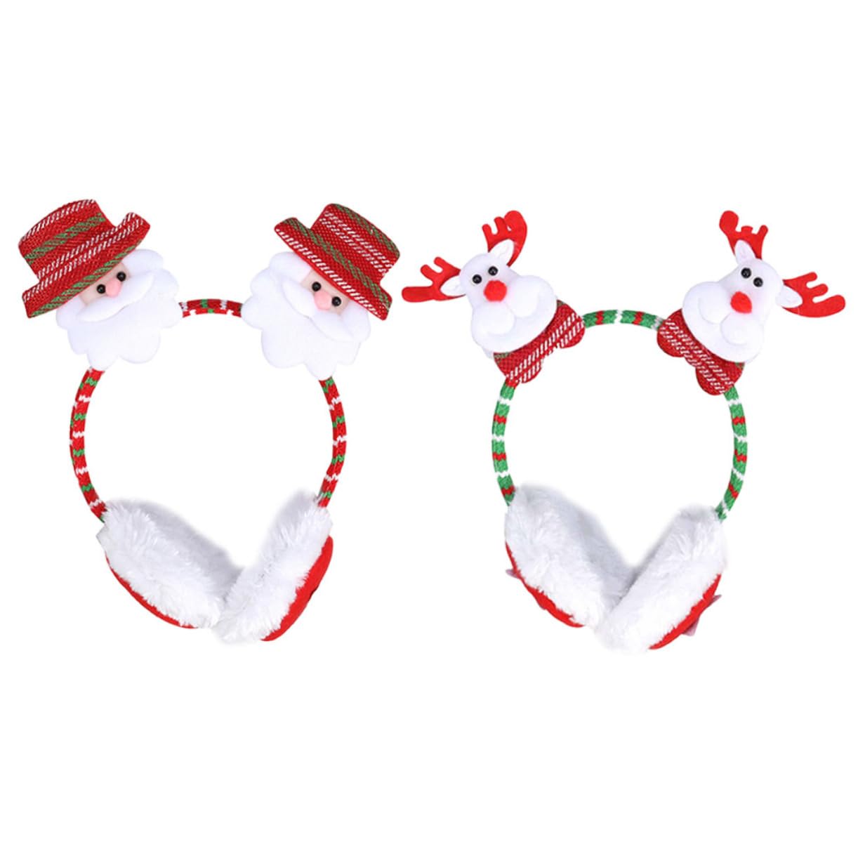 Ipetboom Christmas Headband Earmuffs Snowflake Design Winter Warm Ear Covers 2 Pack