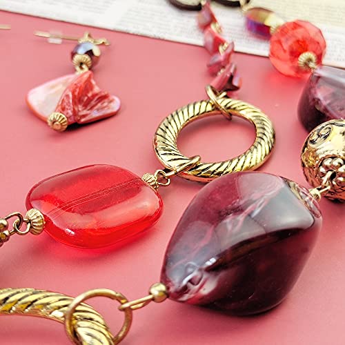 Bocar 2 Strand Statement Choker Shell Necklace And Earring Set For Women Gift (Nk-10370-Wine) #TOP3