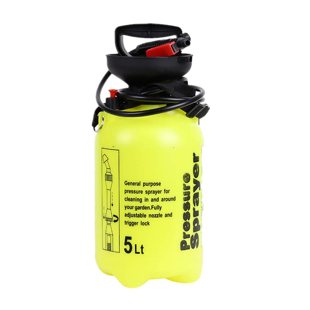 Tidyard5L Hand Powered Sprayer Watering Spraying Sprinkling Can Atomizer with Pressure Relief Valve Long Wand Tube Adjustable Shoulder Strap for Home Cleaning Gardening Agricultural Watering