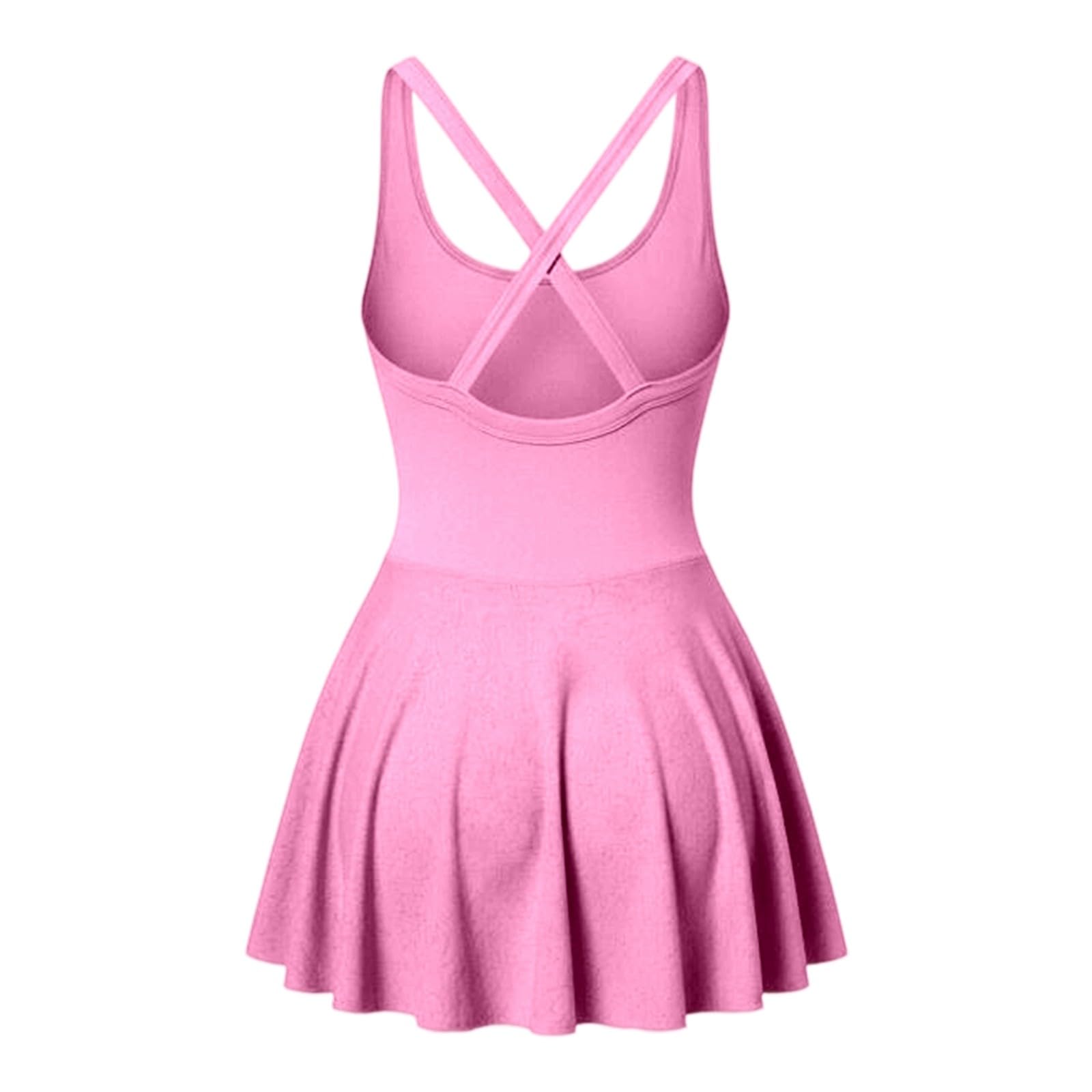 Generisch Jupe de tennis avec soutien-gorge intégré pour des vues indésirables pendant le yoga, le fitness, l'entraînement - Robe courte pour femme - Robe de loisirs d'été