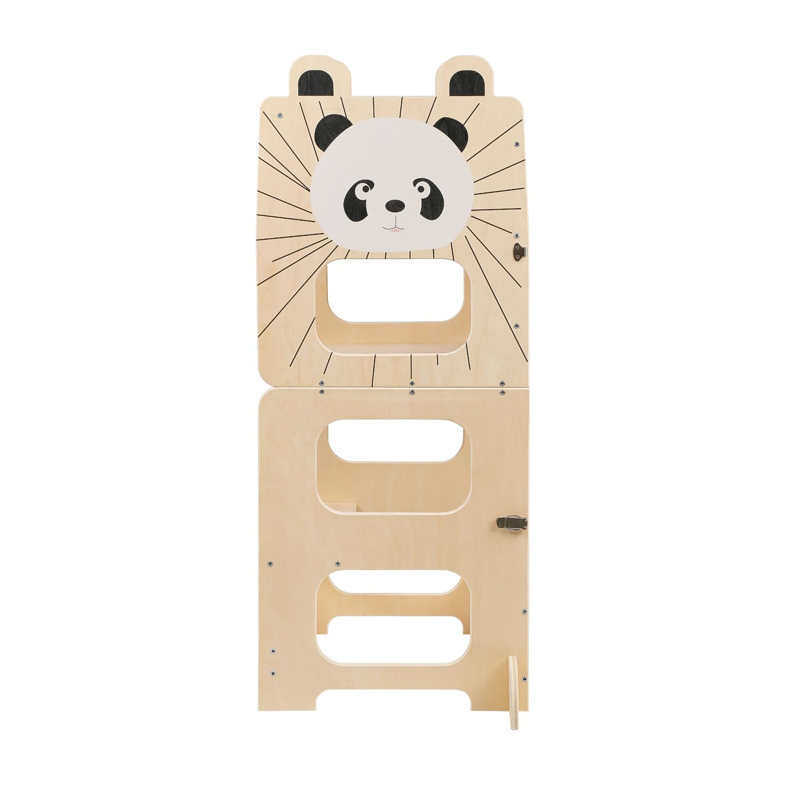 Tour Montessori en Bois 1,5-99 Ans, Tour d'apprentissage pour Enfants en Bois avec Tableau, 3-en-1 Tour d'observation Enfant, réglables en Hauteur, Pieds Anti-basculement-87*42*38.5 cm-couleur bois