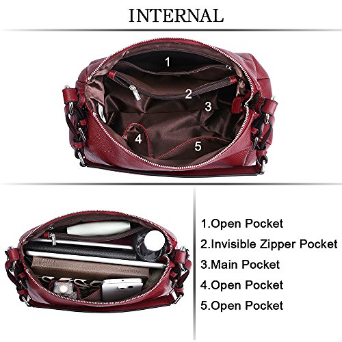 S-Zone Genuine Leather Hobo Bag Bundle With Rfid Blocking Women Corssbody Cellphone Purse Wallet #TOP6