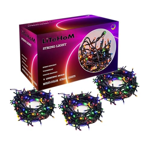Image of Litehom LED Strip Lights - 8 Meter Waterproof & Flexible Copper LED Serial String Lights with 8 Modes Changing Controller - Ideal for Home Decoration, Diwali, and Christmas (35 Meter, 3)