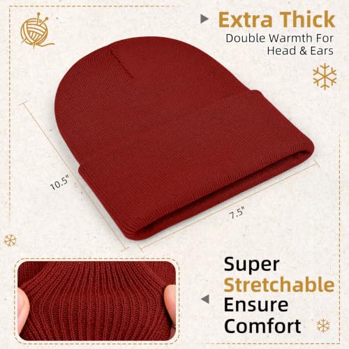 Image of ZOORON 1&2 Pack Beanie for Men Women Slouchy Beanie Hats Winter Knit Caps Soft Ski Hat Unisex