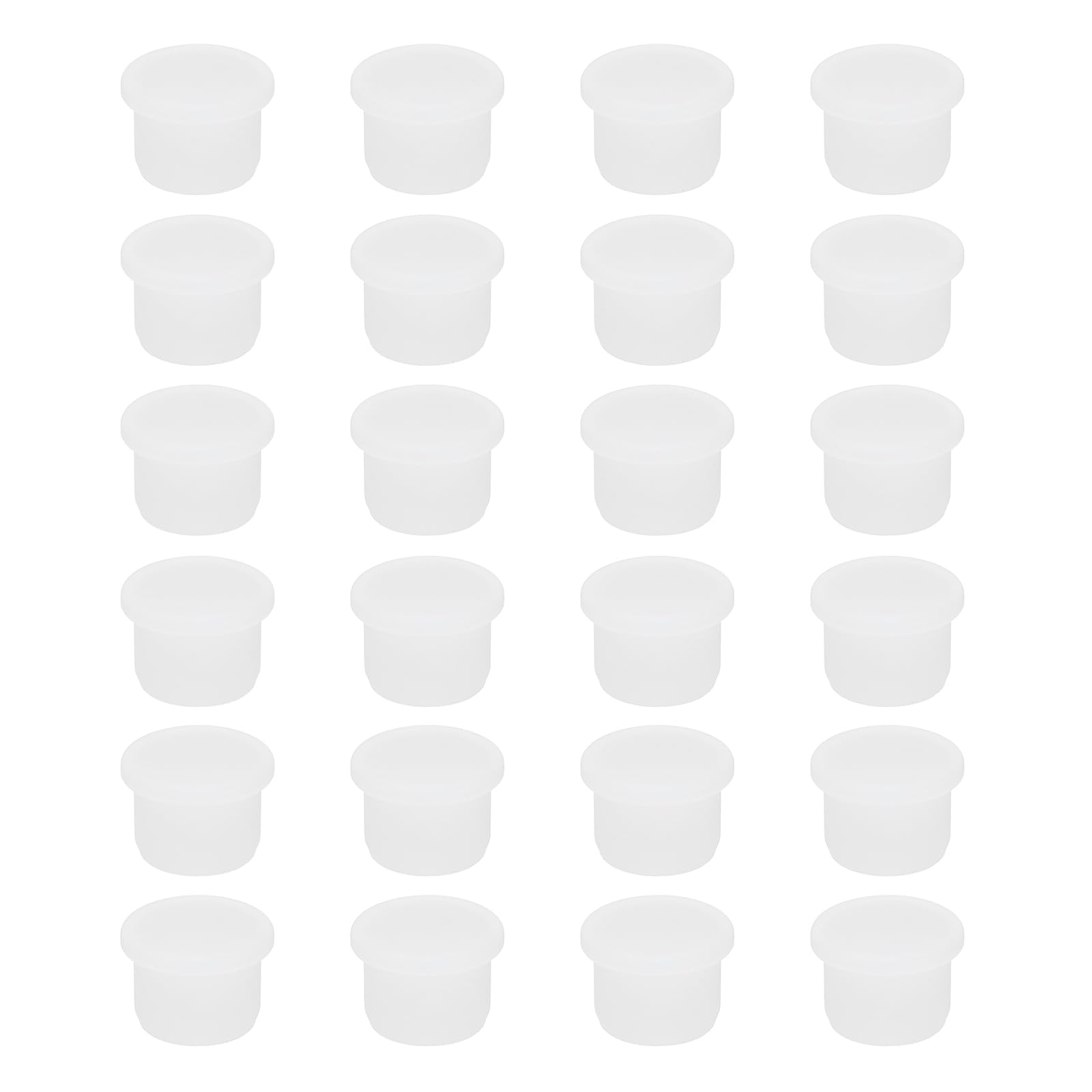 MECCANIXITY Silicone Rubber Solid Plug Soft Flexible Stoppers T-Shaped Silicone Plugs for 14.3 to 14.4mm Hole White 24 Pieces