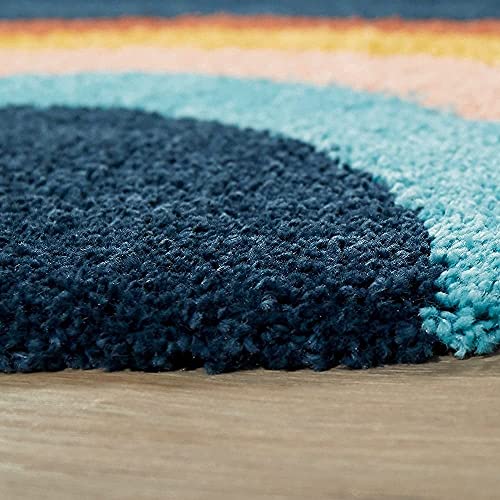 Image of Modern Soft 3D Shaggy Fur Carpets for Living Room Thick Fluffy Rugs for Bedroom, 6x6 Feet Square Multi Color