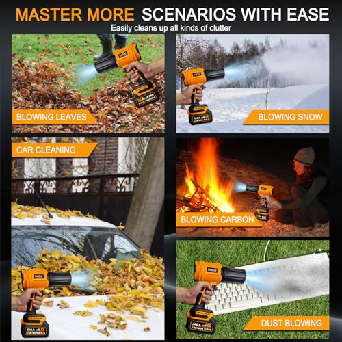 Image of Leaf Blower Cordless,Handheld Leaf Blower with 2x4.0Ah Batteries