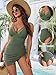 Blooming Jelly Women One Piece Swim Dress Tummy Control Swimsuits Modest Mesh Sheer Swimming Suits (M, Army Green)