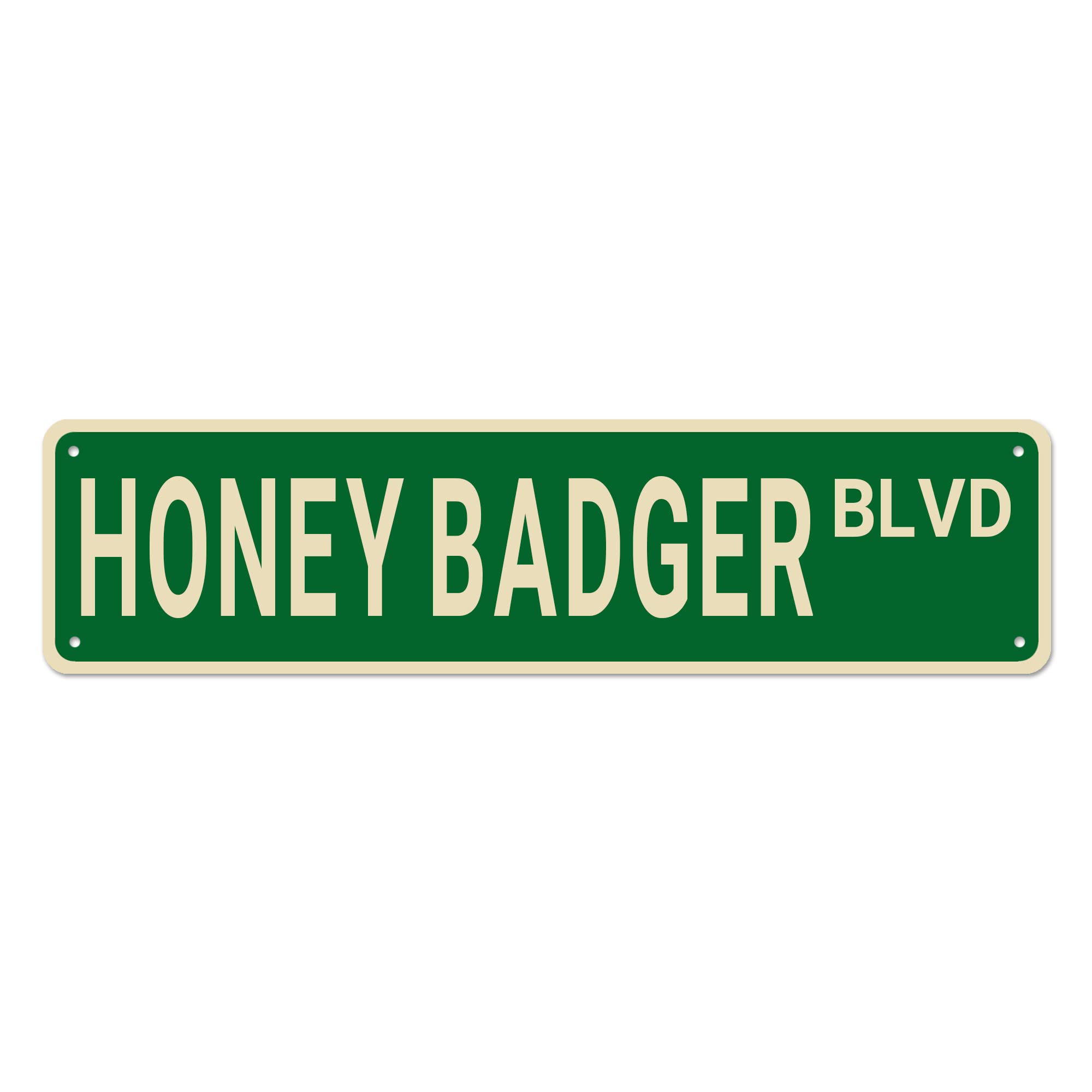 Sitrmgh Sign Honey Badger Blvd Street Honey Badger Decor Honey Badger Lover Gift, Funny Wall Decor For Home/Farmhouse/Man Cave, Quality Metal S 16X4 Inch