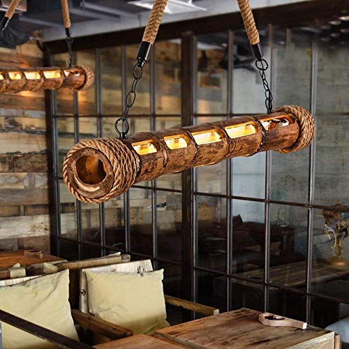 Lustre pendentif suspendu en bambou et corde décorative pour commerce de mode