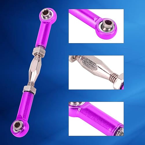 Miniatura 4 de Varilla de tracción a control remoto, 6 piezas de servo enlaces ajustables, barra de acoplamiento de automóvil a control remoto, aleación de