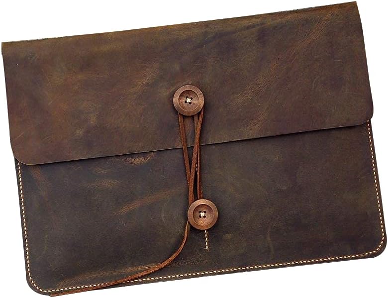 Vintage Distressed Genuine Leather MacBook Sleeve case for New 2021 MacBook pro 14 16/2022 MacBook air pro 13 Cover Bag MACX05C-N