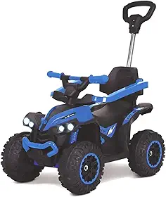 Quadriciclo Elétrico Infantil Rayo 6V com Luz e Som, Carro Motorizado para Criança, Brinquedo de Passeio com Bateria Recarregável, Suporta até 23kg, Presente Menino e Menina Azul