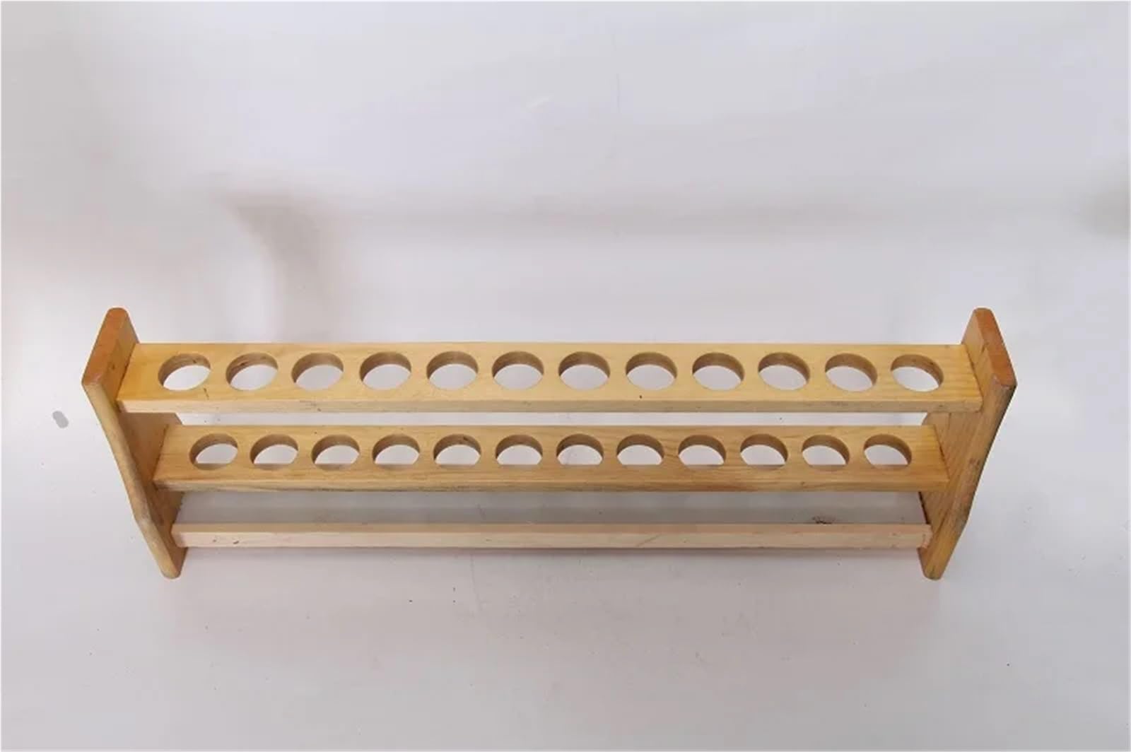 Gradilla para tubos de ensayo Soporte de madera for tubos ensayo, soporte for bureta, for laboratorio, estante, suministros escolares, 28mm x 12 agujeros