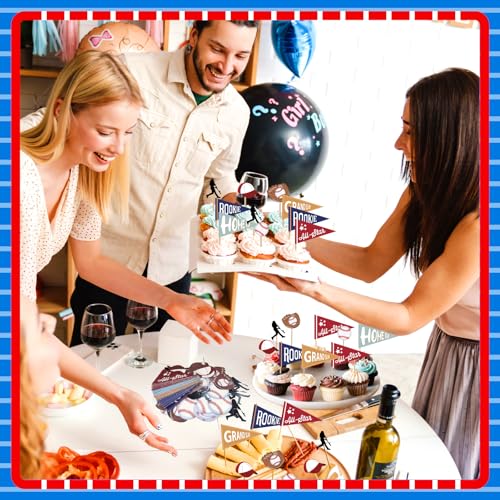 Augacage AUGACAGED011 96 Pcs Baseball Cupcake Toppers Baseball Sports Theme Cupcake Picks Baseball Cake Decorations thumb #4