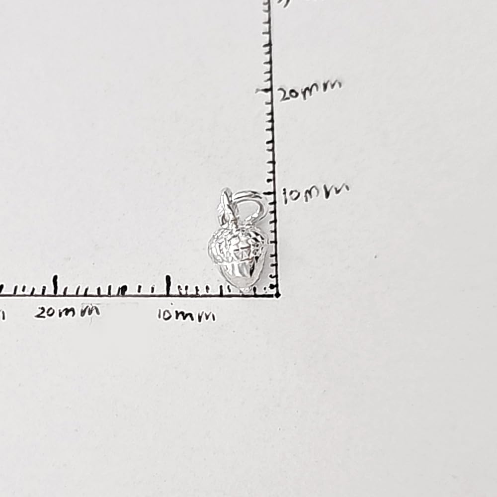 Sterling Silver Tiny 3D Acorn Charm Necklace, 18" - Image 4