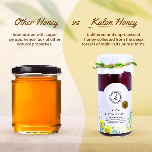 Image of KALON 100% Natural Raw Honey | NMR Tested | No Added Sugar and Preservatives | Thick Raw Flavour - 300 gm