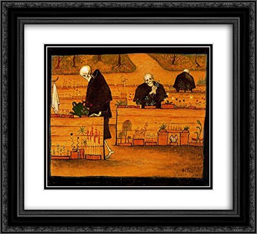 Hugo Simberg 2X Matted 22x20 Black Ornate Framed Art Print 'The Garden of The Dead'