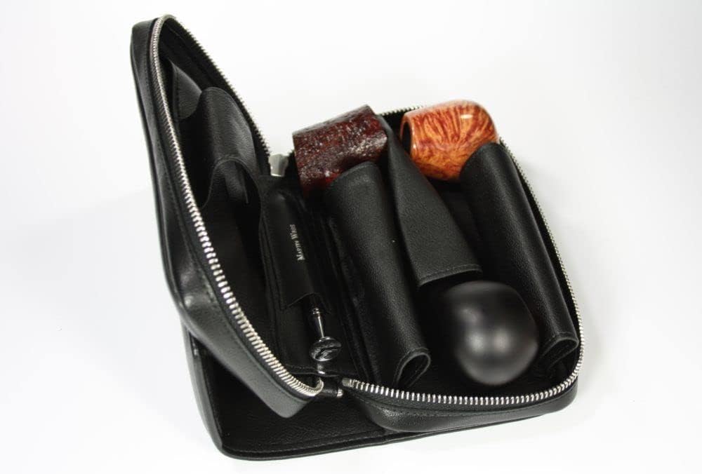 P110-3 Onyx Pipe Bag / Metislamm-Nappa Black / Made in Germany Pack of 3